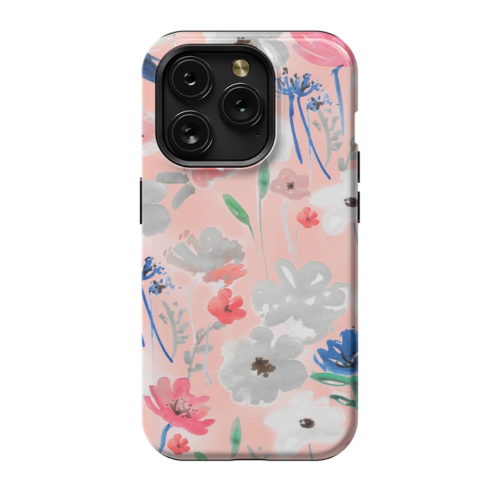 iPhone 15 Pro StrongFit Blush florals by MUKTA LATA BARUA
