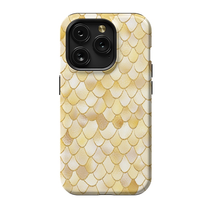 iPhone 15 Pro StrongFit Gold Wonky Metal Mermaid Scales by  Utart