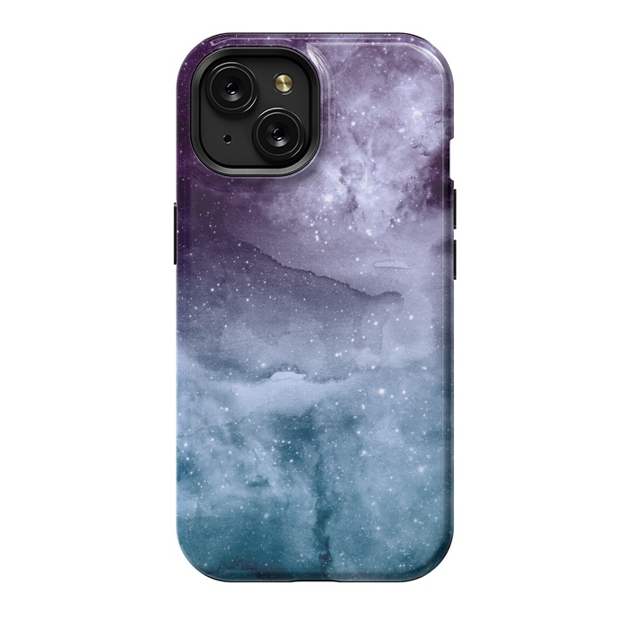 iPhone 15 StrongFit Watercolor and nebula abstract design by InovArts