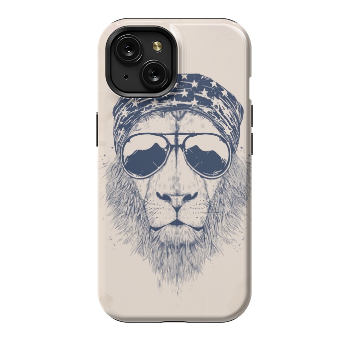 iPhone 15 StrongFit Wild lion by Balazs Solti