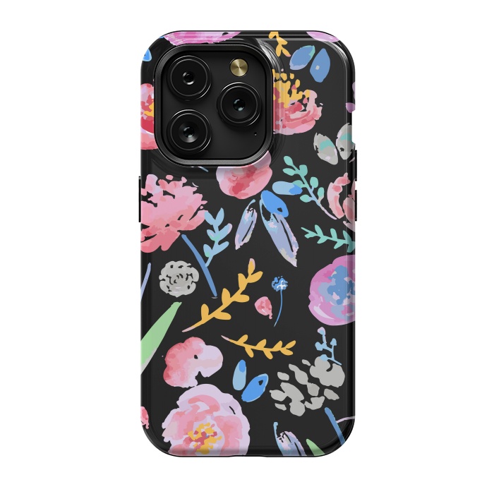 iPhone 15 Pro StrongFit Watercolor Florals by MUKTA LATA BARUA