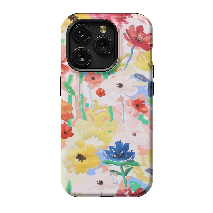 iPhone 15 Pro StrongFit Watercolor Florals 002 by MUKTA LATA BARUA