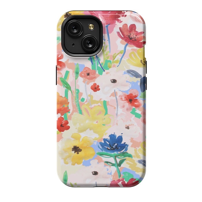 iPhone 15 StrongFit Watercolor Florals 002 by MUKTA LATA BARUA