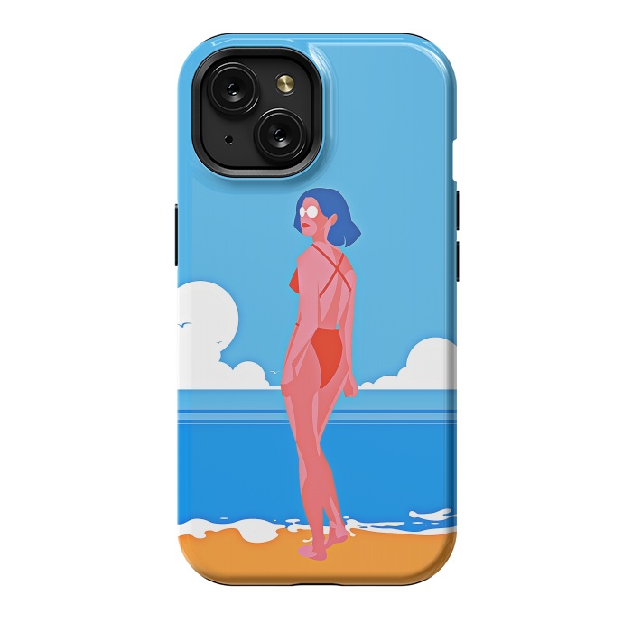 iPhone 15 StrongFit Summer Girl at the Beach by DaDo ART