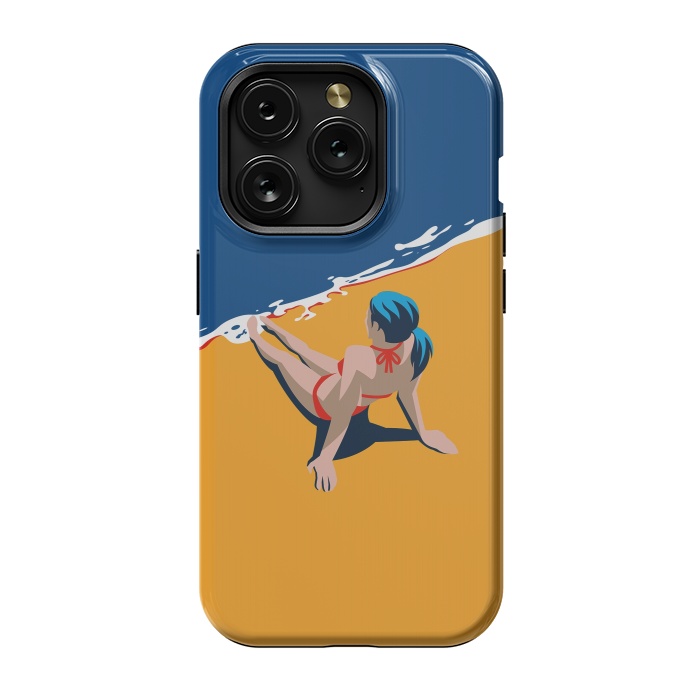 iPhone 15 Pro StrongFit Girl at the beach by DaDo ART