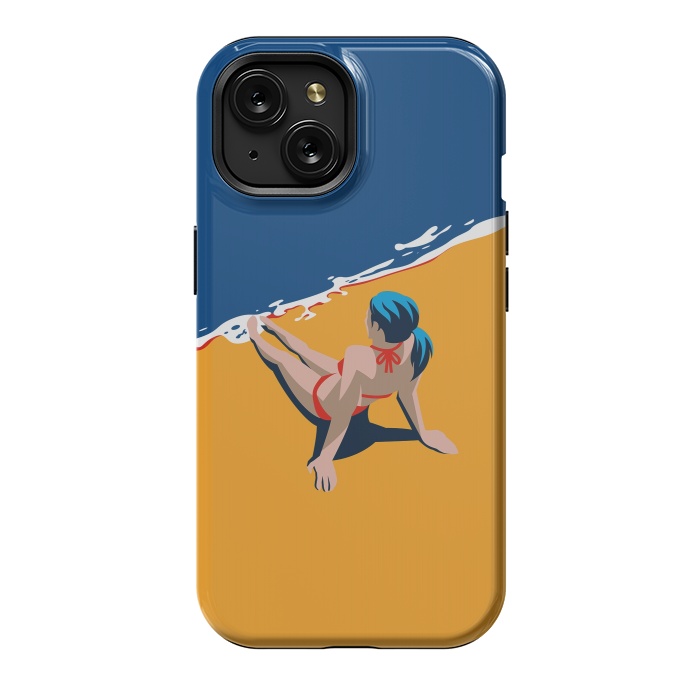 iPhone 15 StrongFit Girl at the beach by DaDo ART