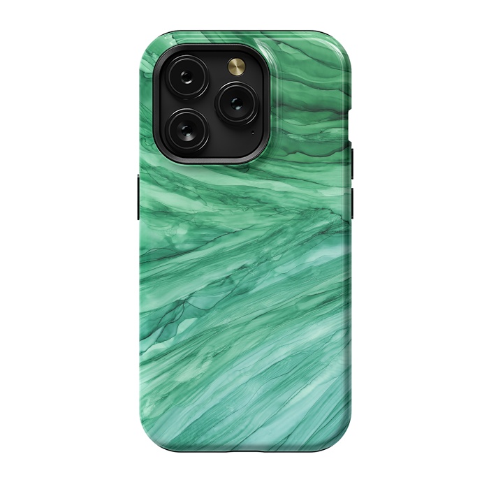 iPhone 15 Pro StrongFit Emerald Green Marble by Becky Starsmore