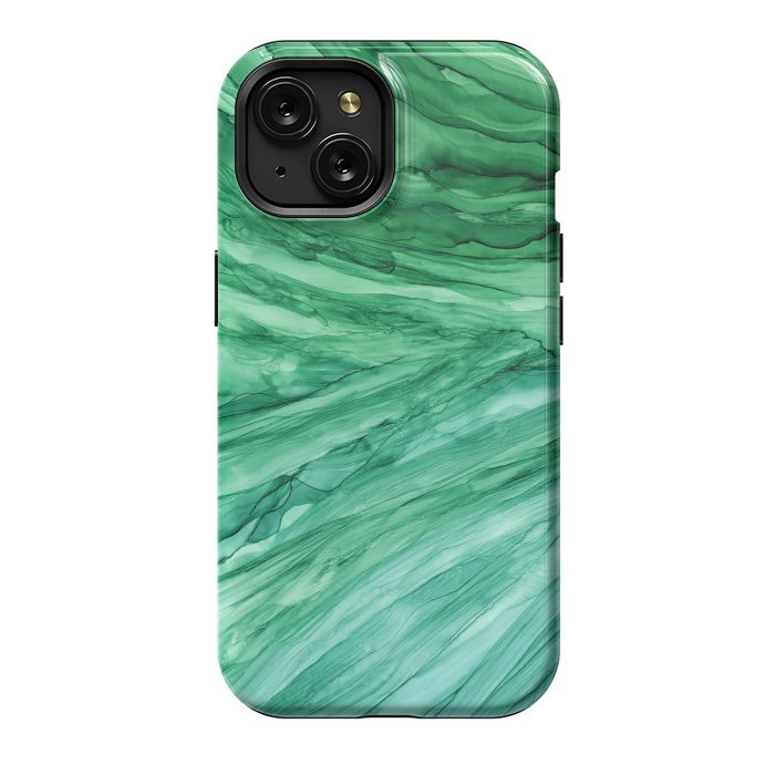 iPhone 15 StrongFit Emerald Green Marble by Becky Starsmore