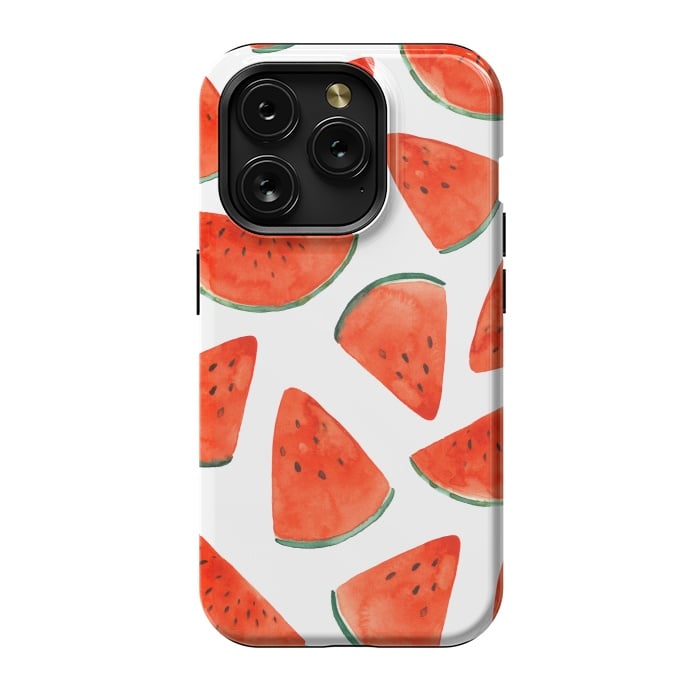 iPhone 15 Pro StrongFit Fruity Summer Watermelon Print by Becky Starsmore