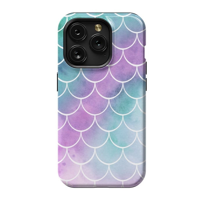 iPhone 15 Pro StrongFit Dreamy Pastel Mermaid Scales by Becky Starsmore