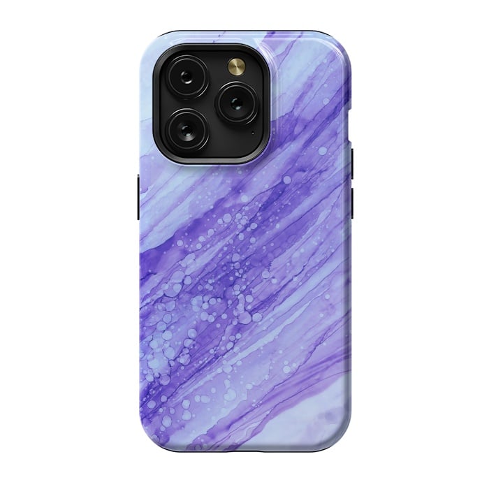 iPhone 15 Pro StrongFit Purple Marble Print by Becky Starsmore