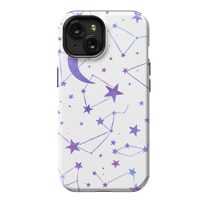 iPhone 15 StrongFit Watercolor Star And Moon Constellations by Becky Starsmore