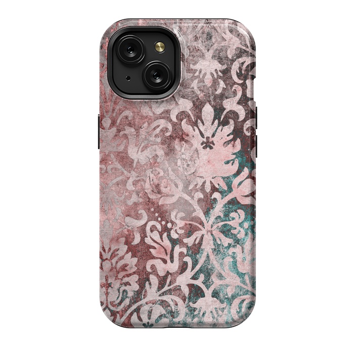 iPhone 15 StrongFit Rosegold Damask 2 by Andrea Haase