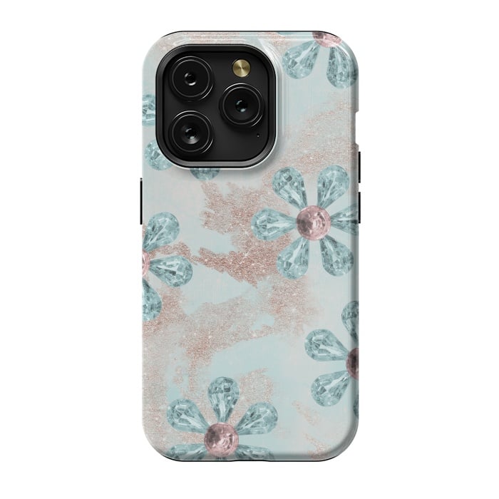 iPhone 15 Pro StrongFit Rhinesone Flower Sparkle by Andrea Haase
