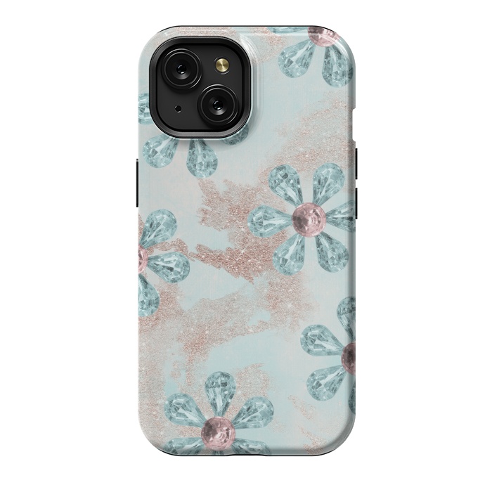 iPhone 15 StrongFit Rhinesone Flower Sparkle by Andrea Haase