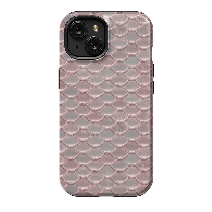 iPhone 15 StrongFit Pink Snake Skin by Andrea Haase