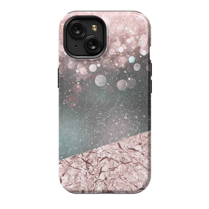 iPhone 15 StrongFit Rosegold Sparkle 2 by Andrea Haase