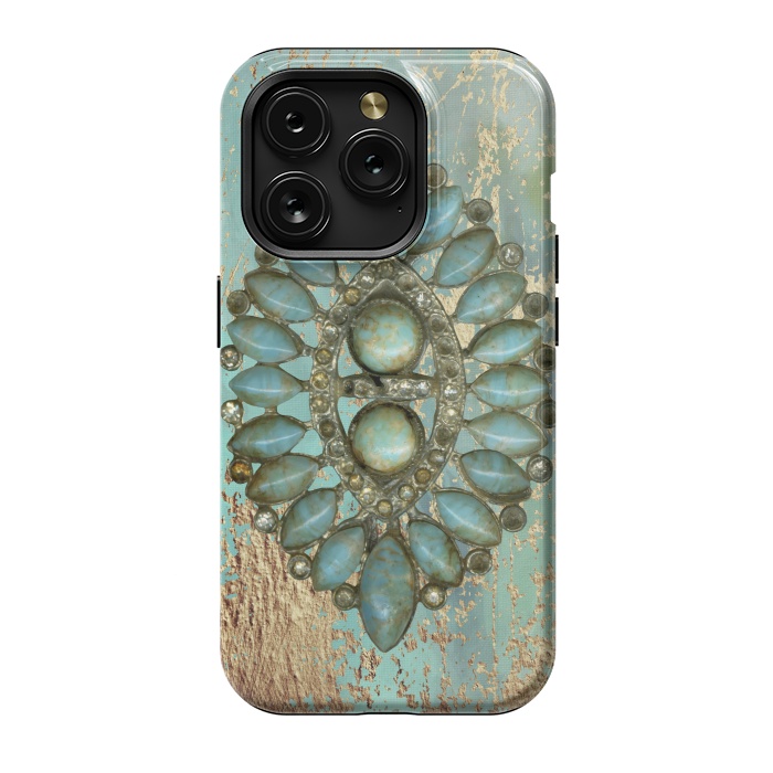 iPhone 15 Pro StrongFit Turquoise Embellishment by Andrea Haase