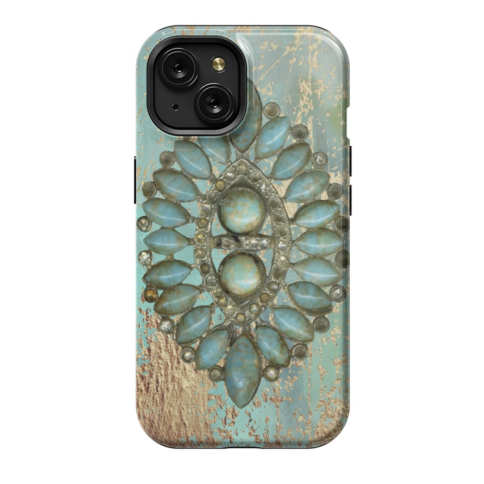iPhone 15 StrongFit Turquoise Embellishment by Andrea Haase