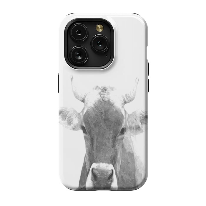 iPhone 15 Pro StrongFit Black and White Cow by Alemi