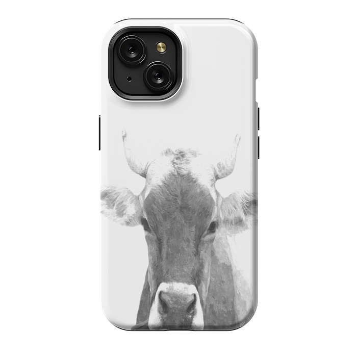 iPhone 15 StrongFit Black and White Cow by Alemi