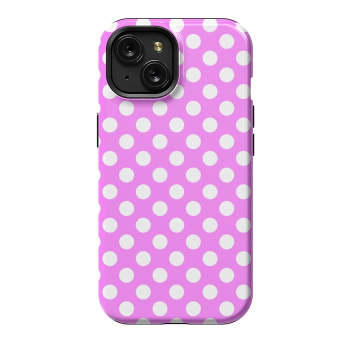 iPhone 15 StrongFit Polka Dots Pink by Alemi