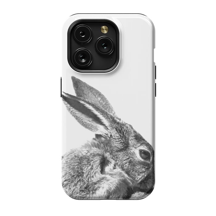 iPhone 15 Pro StrongFit Black and White Rabbit by Alemi