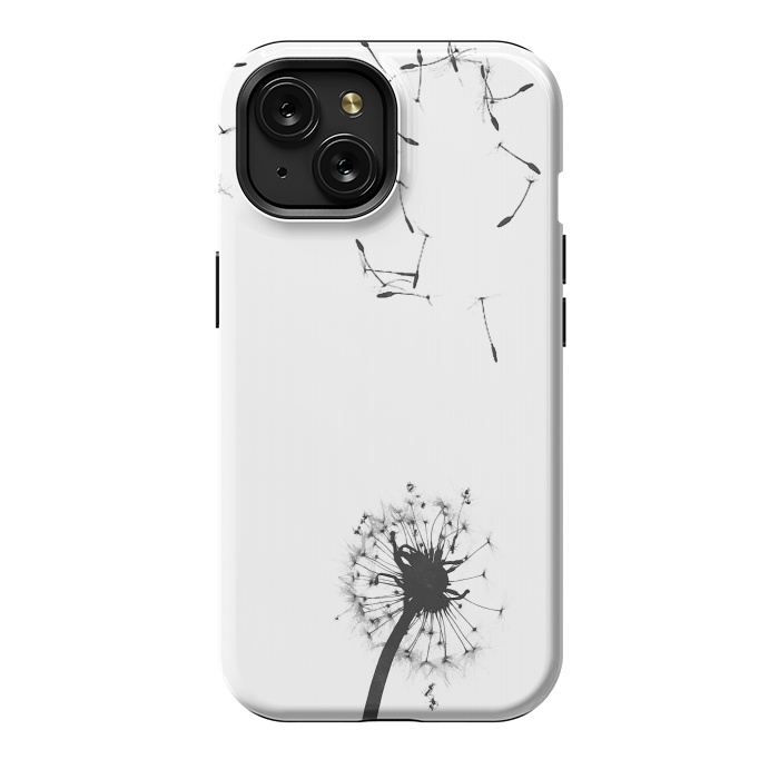 iPhone 15 StrongFit Black and White Dandelion #2 by Alemi