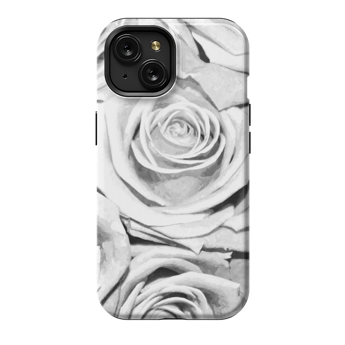 iPhone 15 StrongFit Black and White Roses by Alemi