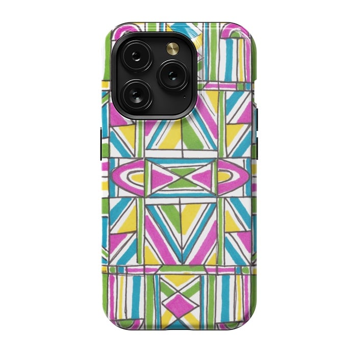 iPhone 15 Pro StrongFit Geometric Pattern by Laura K Maxwell