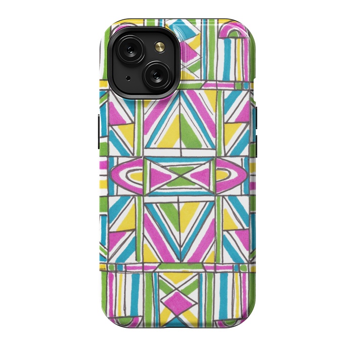 iPhone 15 StrongFit Geometric Pattern by Laura K Maxwell