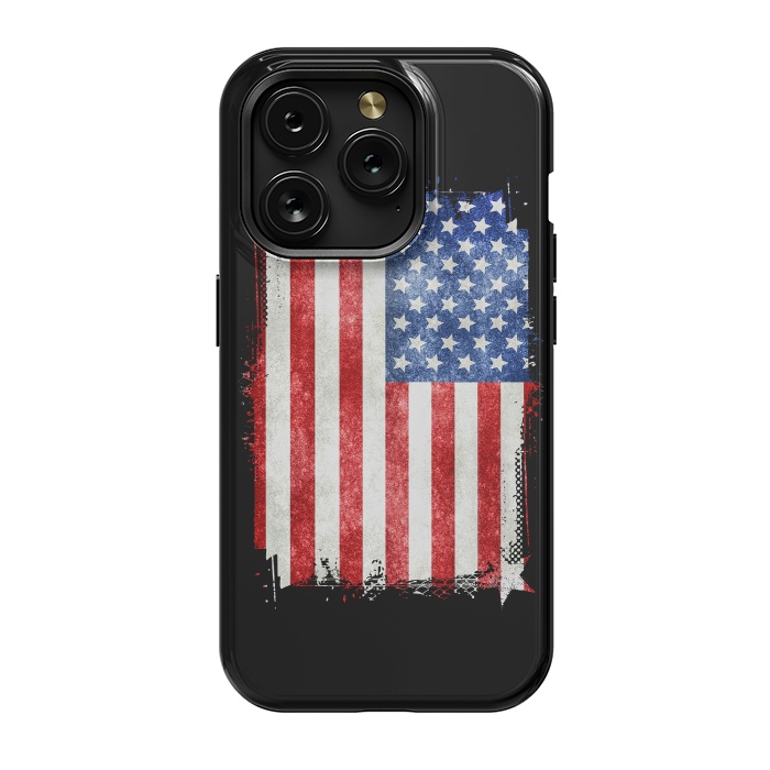 iPhone 15 Pro StrongFit American Flag Grunge Style by Andrea Haase
