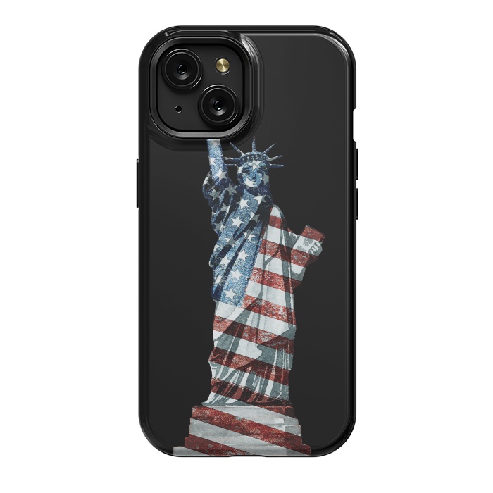 iPhone 15 StrongFit Lady Of Liberty Stars And Stripes by Andrea Haase