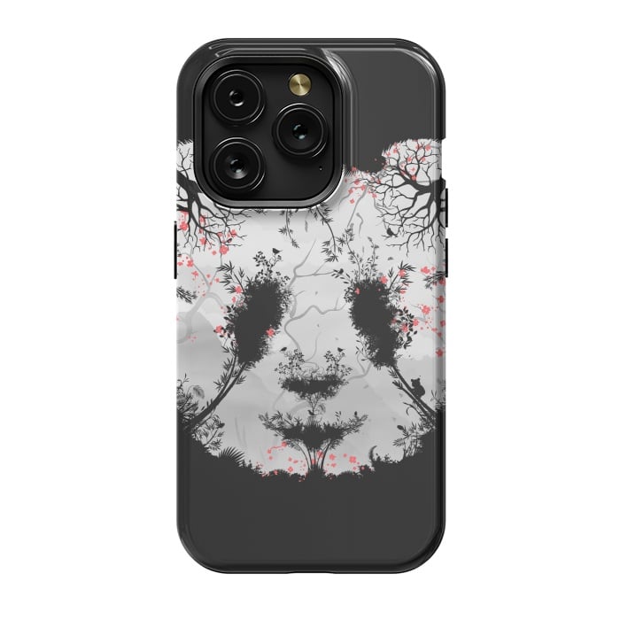 iPhone 15 Pro StrongFit Dark Forest Panda by Sitchko