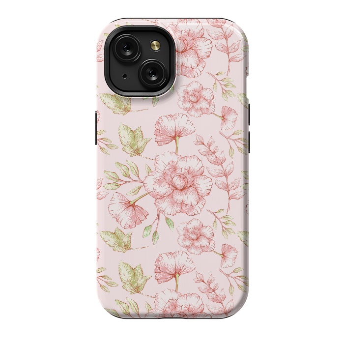 iPhone 15 StrongFit Pink Roses by  Utart