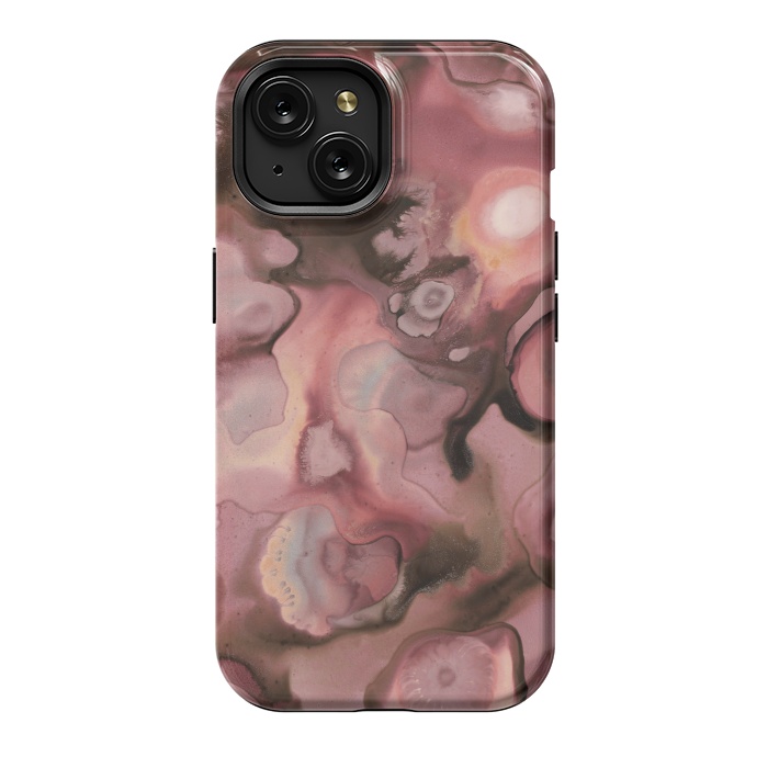 iPhone 15 StrongFit Ebb and Flow in Coral by Micklyn Le Feuvre