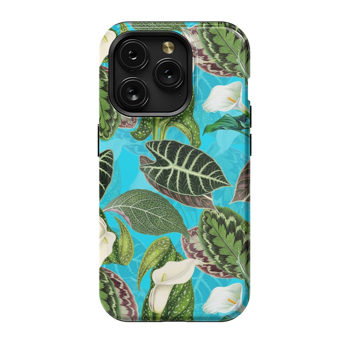 iPhone 15 Pro StrongFit Fresh tropical Flowers and Leaves Pattern by  Utart