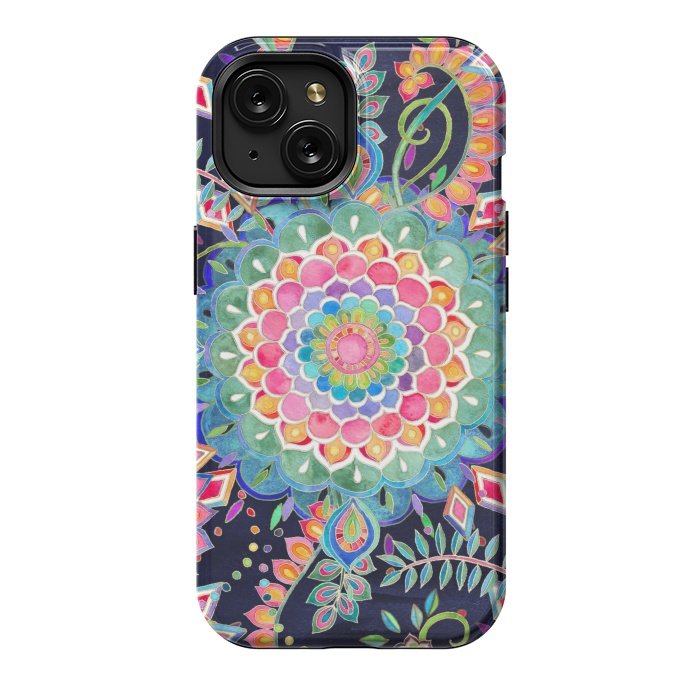 iPhone 15 StrongFit Color Celebration Mandala by Micklyn Le Feuvre