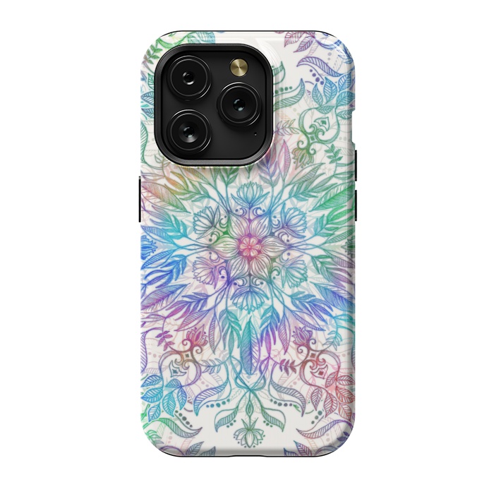 iPhone 15 Pro StrongFit Nature Mandala in Rainbow Hues by Micklyn Le Feuvre