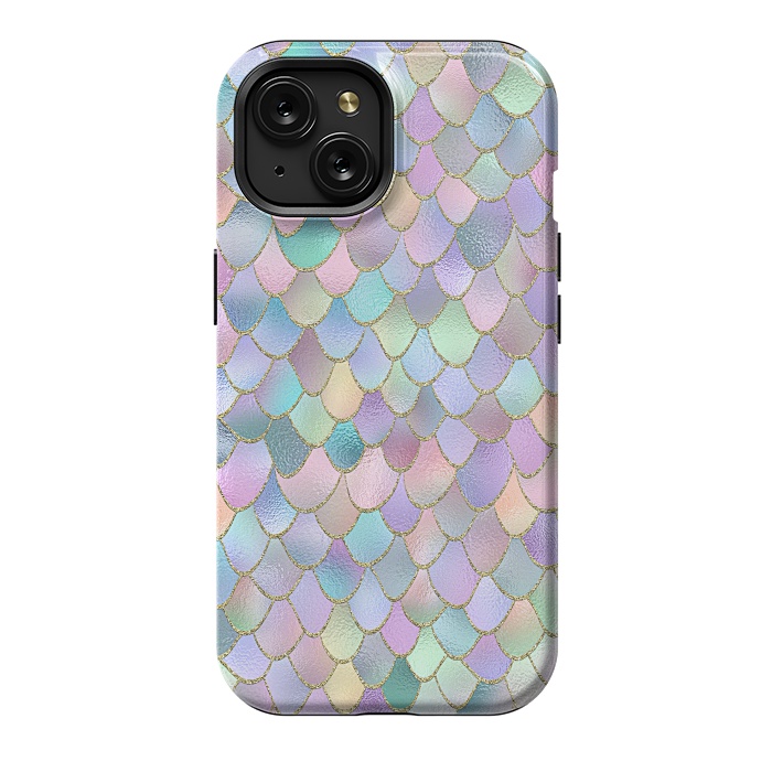 iPhone 15 StrongFit Lavender and Pink Wonky Mermaid Scales by  Utart