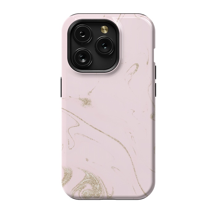 iPhone 15 Pro StrongFit Luxe gold and blush marble image by InovArts