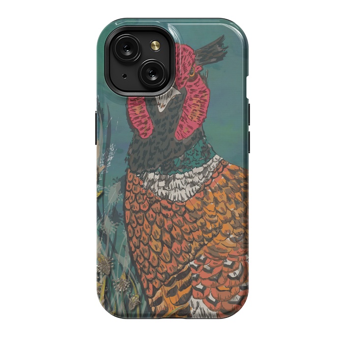 iPhone 15 StrongFit Funny Pheasant by Lotti Brown