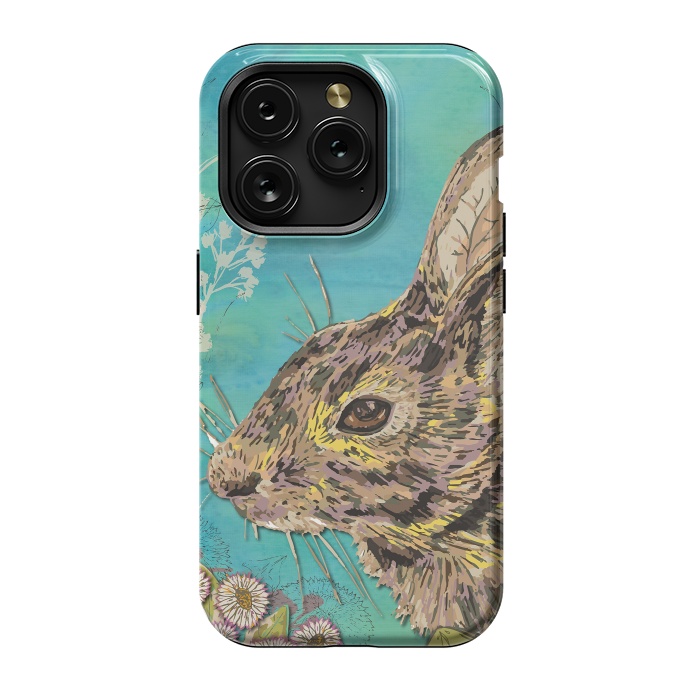iPhone 15 Pro StrongFit Rabbit and Daisies by Lotti Brown