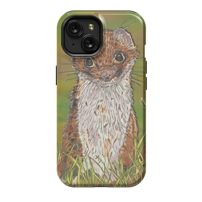 iPhone 15 StrongFit Summer Stoat by Lotti Brown
