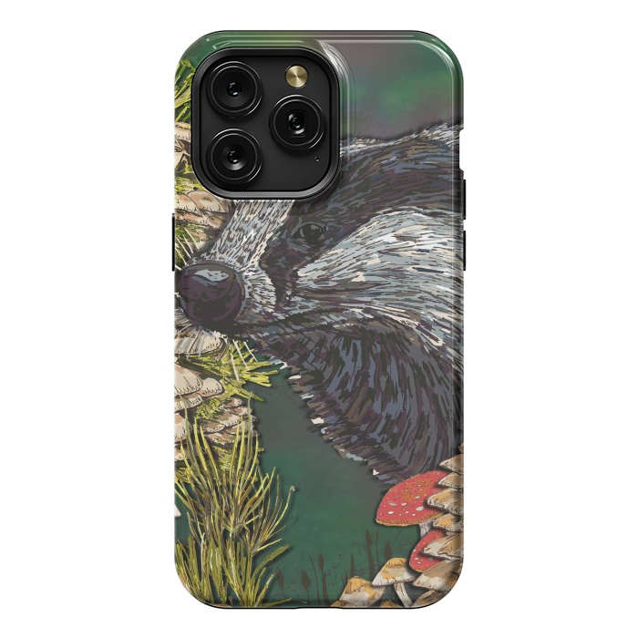 iPhone 15 Pro Max StrongFit Badger Woodland Walk by Lotti Brown