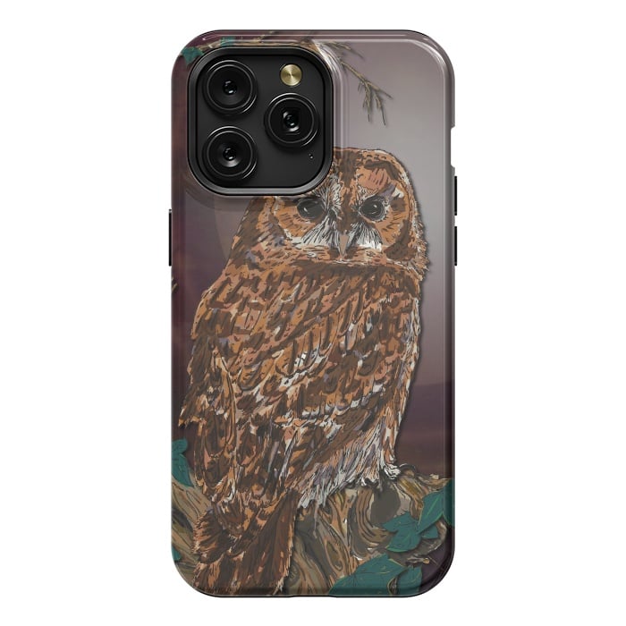 iPhone 15 Pro Max StrongFit Tawny Owl - Mistress of the Night by Lotti Brown