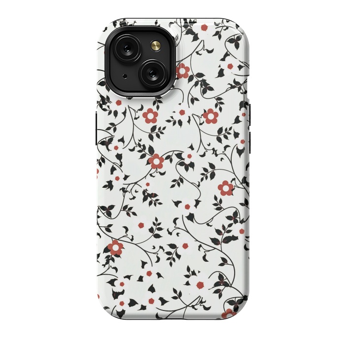 iPhone 15 StrongFit Read & white flowers by Jms
