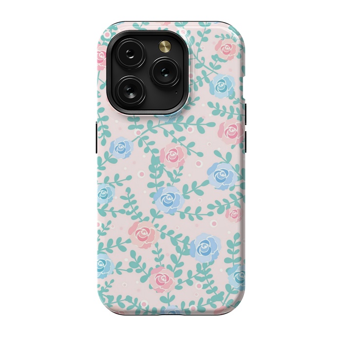 iPhone 15 Pro StrongFit Pink blue roses by Jms
