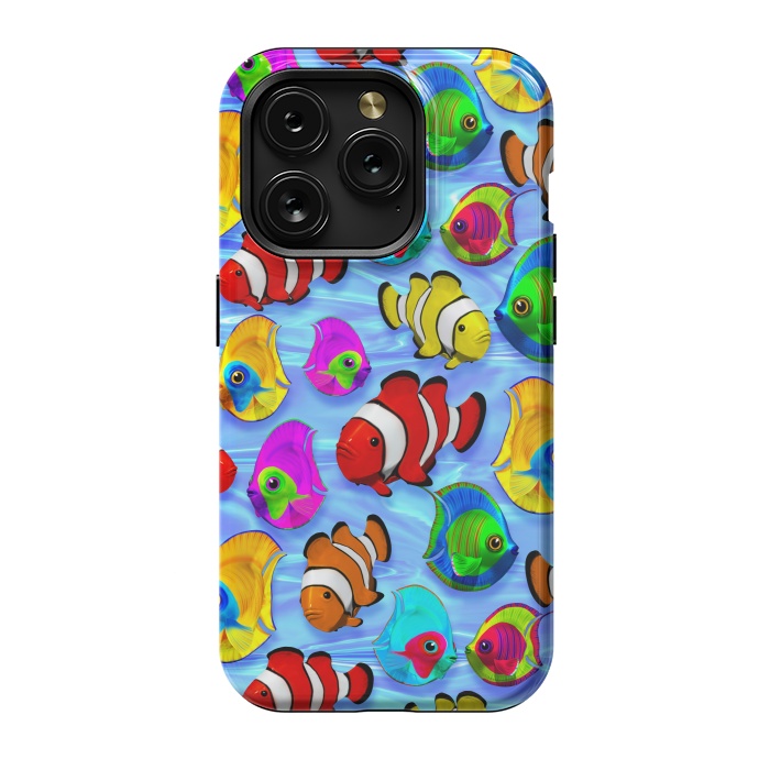 iPhone 15 Pro StrongFit Tropical Colorful Fish Pattern by BluedarkArt