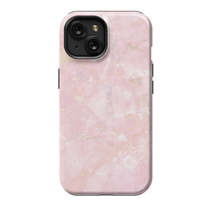 iPhone 15 StrongFit Delicate Rose Gold Metal on Light Pink Marble by  Utart